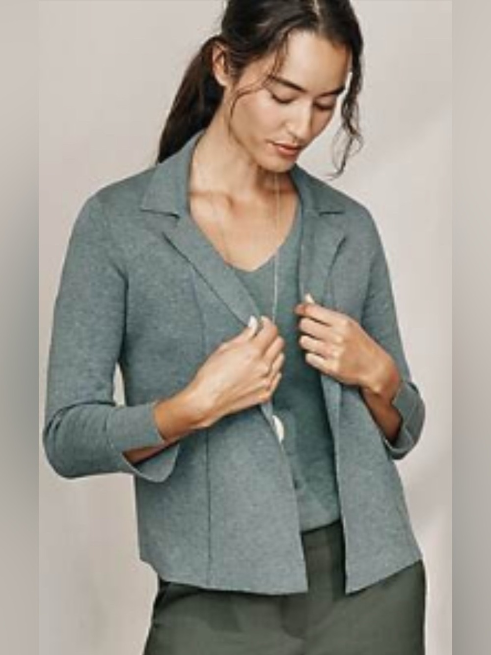 JJill double knit cropped cardi / light sweater jacket